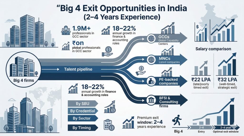 Big 4 Exit Opportunities India info graphic image