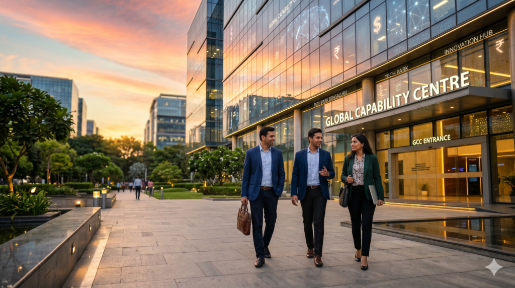 finance professionals walks down after office hours- GCC IN INDIA